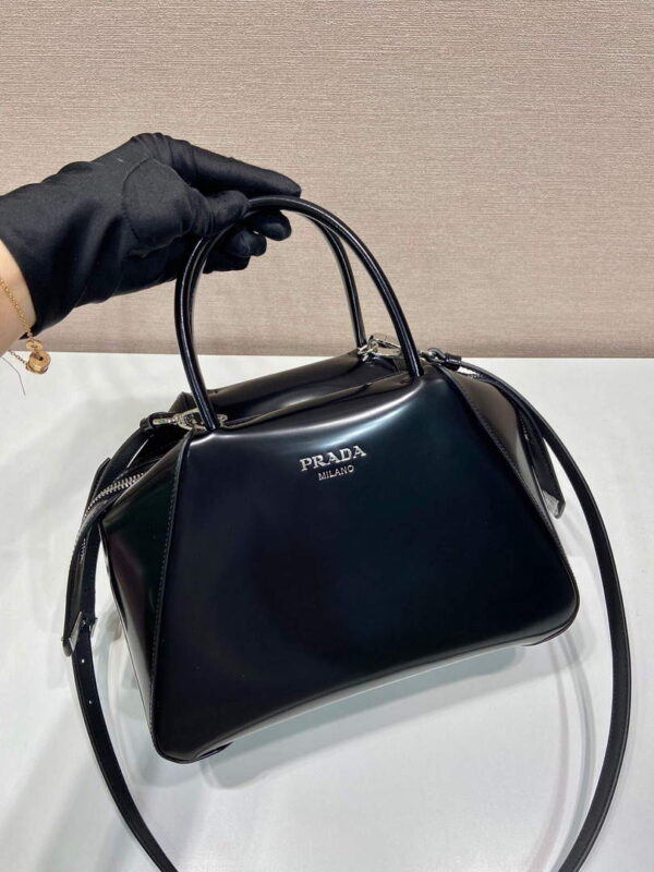 Replica Prada 1BA366 Small brushed leather Prada Supernova handbag Black 3