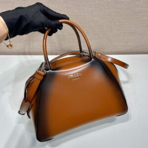 Replica Prada 1BA366 Small brushed leather Prada Supernova handbag Brown