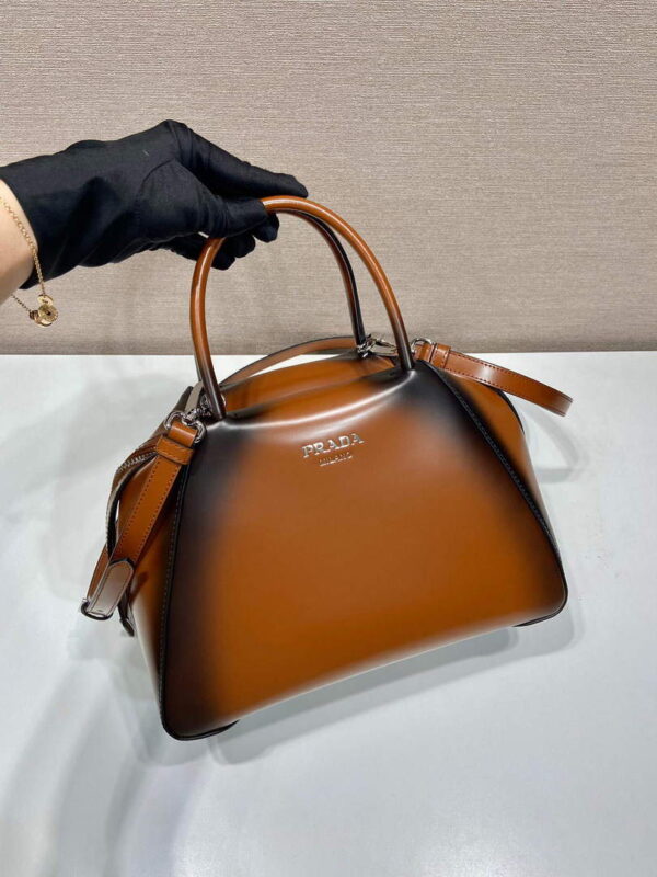 Replica Prada 1BA366 Small brushed leather Prada Supernova handbag Brown