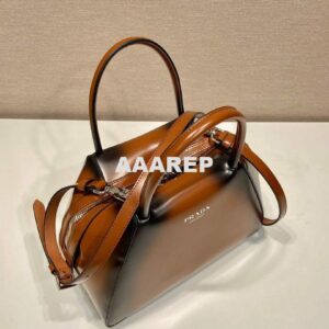 Replica Prada 1BA366 Small brushed leather Prada Supernova handbag Brown 2