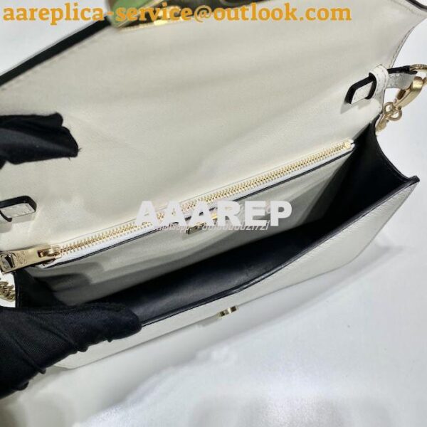 Replica Prada Saffiano leather shoulder bag 1BD318 White 11