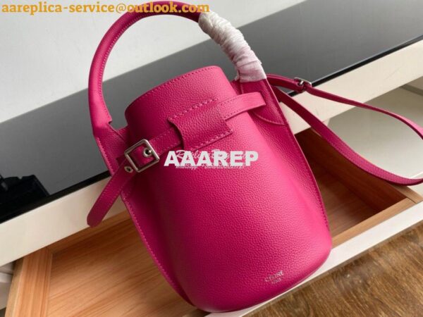 Replica Celine Big Bag Nano Bucket in Supple Grained Calfskin Fuschia 3