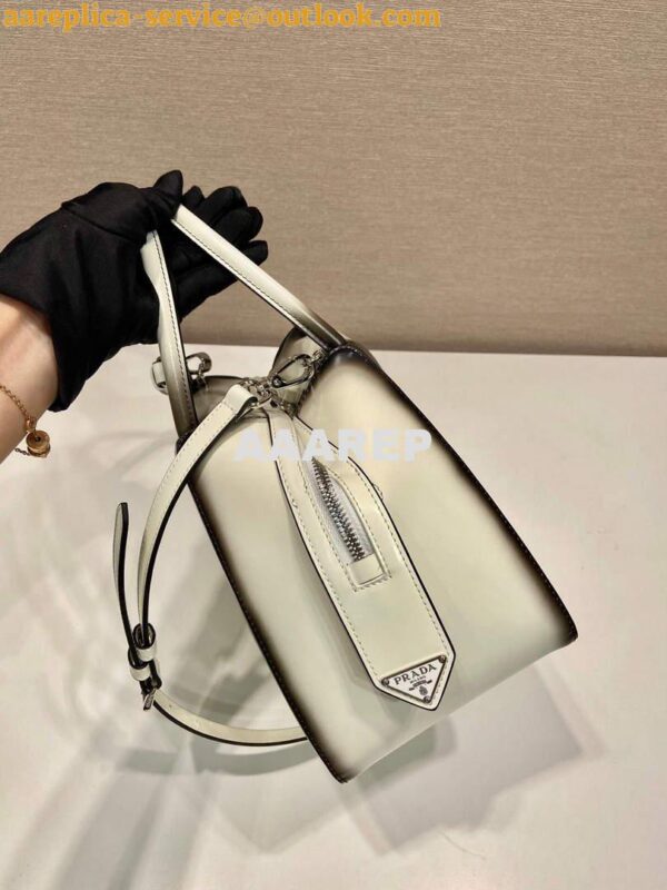 Replica Prada 1BA366 Small brushed leather Prada Supernova handbag White 7