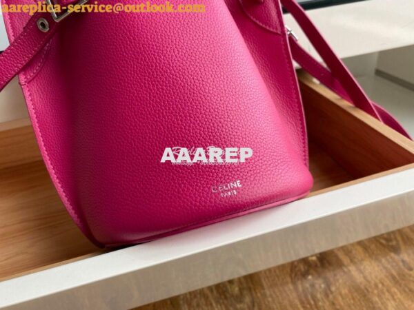 Replica Celine Big Bag Nano Bucket in Supple Grained Calfskin Fuschia 6