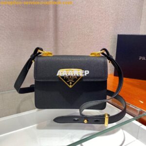 Replica Prada Saffiano Leather Symbole Bag 1BD270 Black