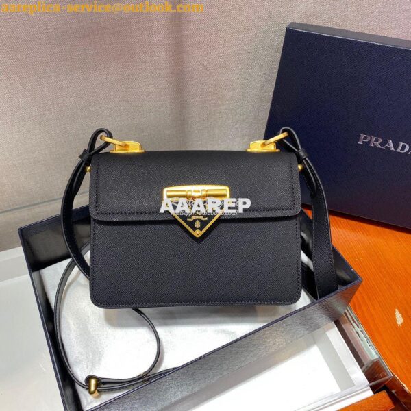 Replica Prada Saffiano Leather Symbole Bag 1BD270 Black 4