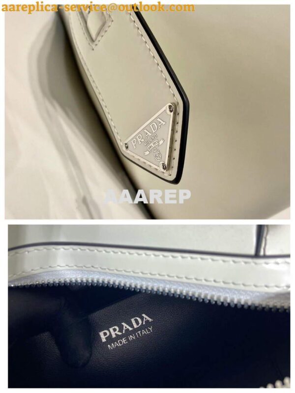 Replica Prada 1BA366 Small brushed leather Prada Supernova handbag White 10