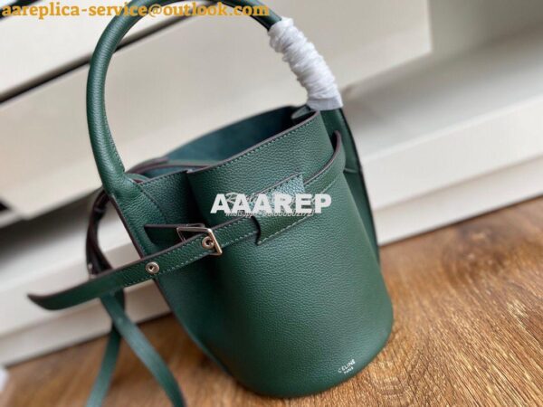 Replica Celine Big Bag Nano Bucket in Supple Grained Calfskin Green 18 5