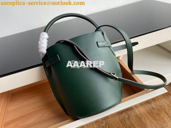 Replica Celine Big Bag Nano Bucket in Supple Grained Calfskin Green 18 6