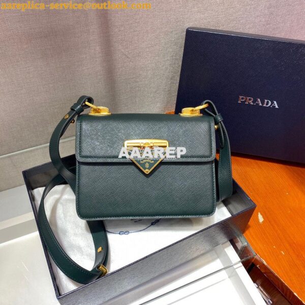 Replica Prada Saffiano Leather Symbole Bag 1BD270 Green 3