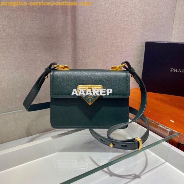 Replica Prada Saffiano Leather Symbole Bag 1BD270 Green 4