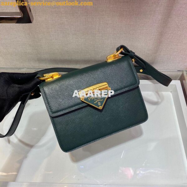 Replica Prada Saffiano Leather Symbole Bag 1BD270 Green 5