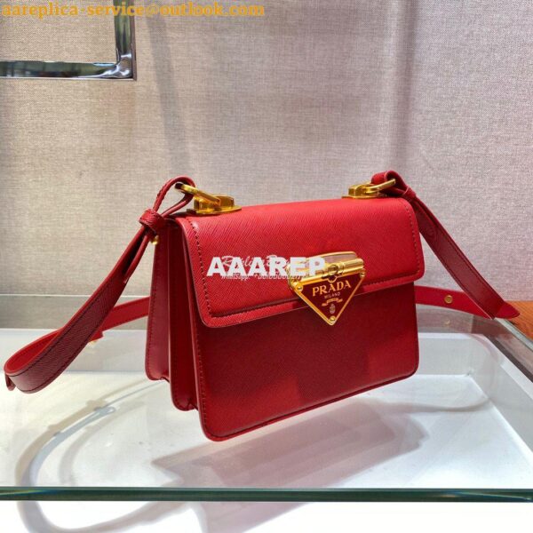 Replica Prada Saffiano Leather Symbole Bag 1BD270 Red 6