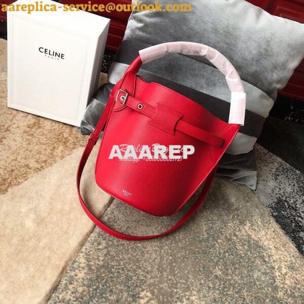 Replica Celine Big Bag Nano Bucket in Supple Grained Calfskin Red 1872 3