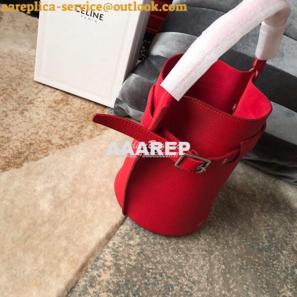 Replica Celine Big Bag Nano Bucket in Supple Grained Calfskin Red 1872 5