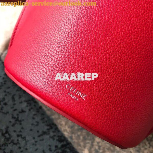 Replica Celine Big Bag Nano Bucket in Supple Grained Calfskin Red 1872 6