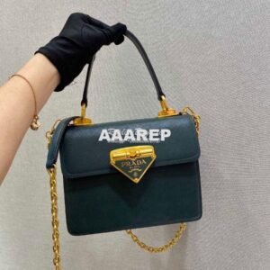 Replica Prada Saffiano Leather Symbole Bag 1BN02 Green