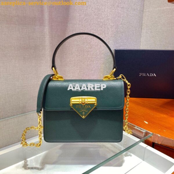 Replica Prada Saffiano Leather Symbole Bag 1BN02 Green 4