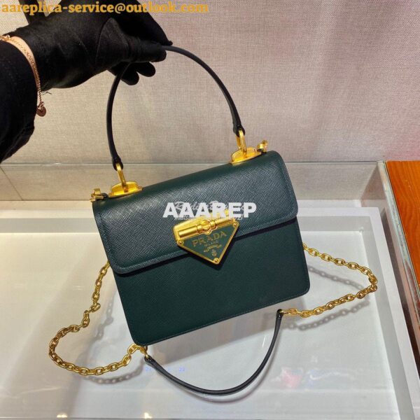 Replica Prada Saffiano Leather Symbole Bag 1BN02 Green 5