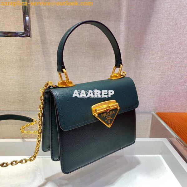 Replica Prada Saffiano Leather Symbole Bag 1BN02 Green 6