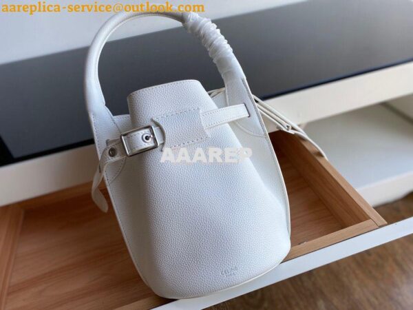 Replica Celine Big Bag Nano Bucket in Supple Grained Calfskin White 18 3