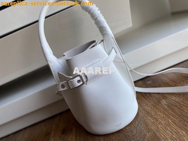 Replica Celine Big Bag Nano Bucket in Supple Grained Calfskin White 18 4