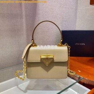 Replica Prada Saffiano Leather Symbole Bag 1BN021 Beige 2