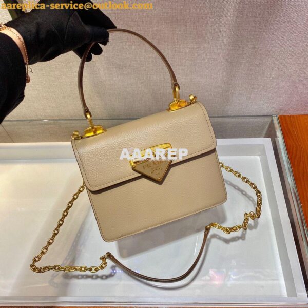 Replica Prada Saffiano Leather Symbole Bag 1BN021 Beige 5