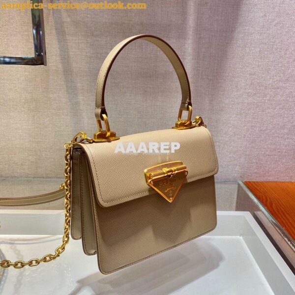 Replica Prada Saffiano Leather Symbole Bag 1BN021 Beige 6