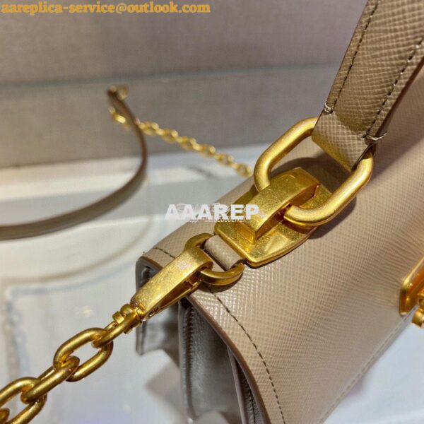 Replica Prada Saffiano Leather Symbole Bag 1BN021 Beige 8