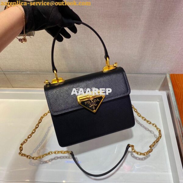 Replica Prada Saffiano Leather Symbole Bag 1BN021 Black 5