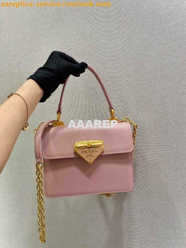 Replica Prada Saffiano Leather Symbole Bag 1BN021 Pink 3