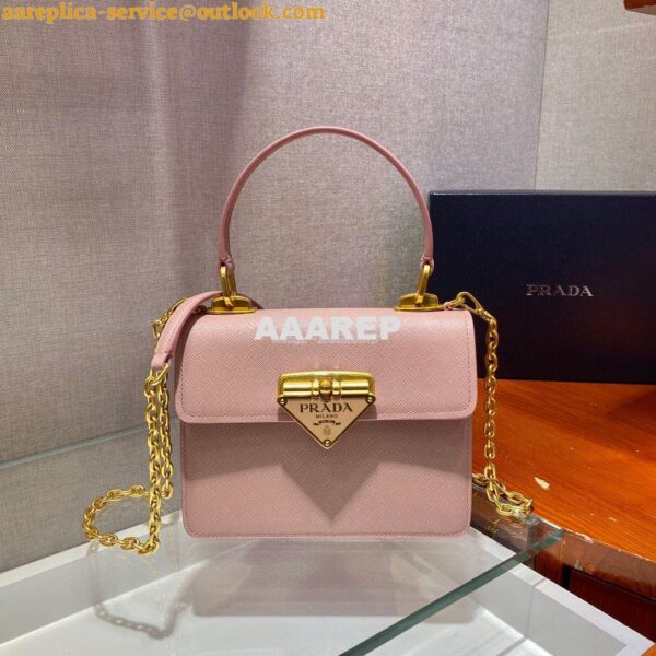 Replica Prada Saffiano Leather Symbole Bag 1BN021 Pink 4