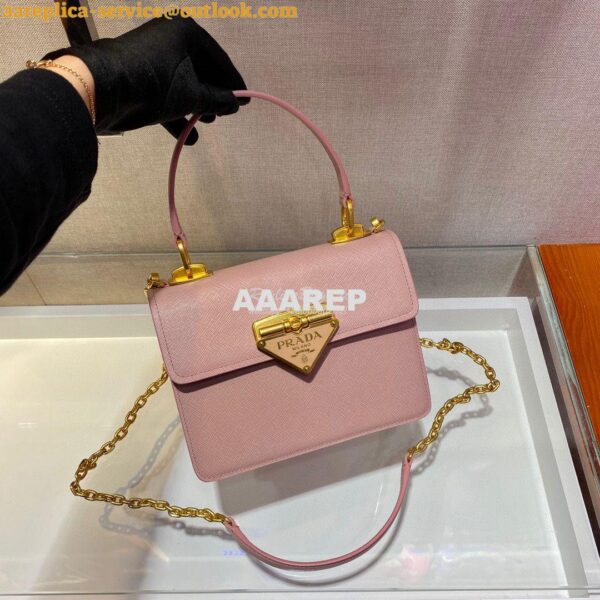 Replica Prada Saffiano Leather Symbole Bag 1BN021 Pink 5