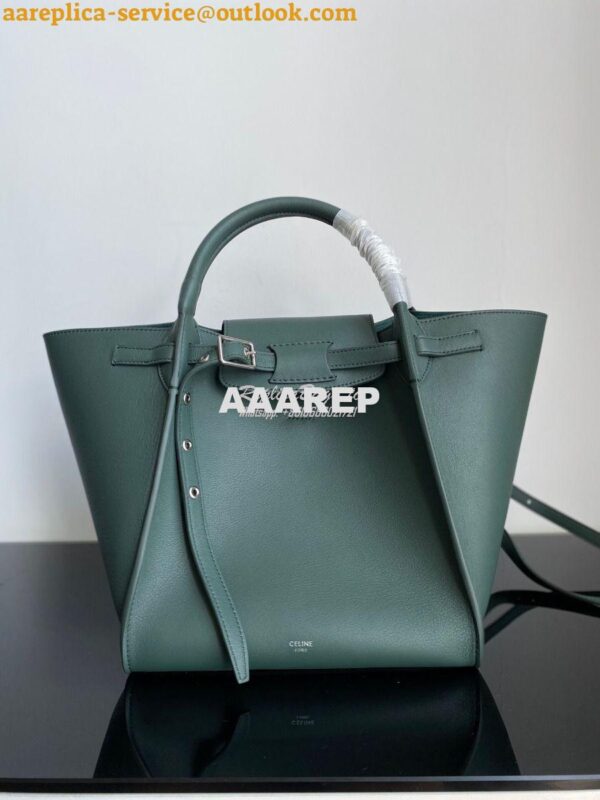 Replica Celine Big Bag With Long Strap In Smooth Calfskin Green 183313 3