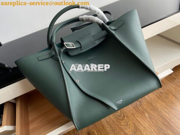 Replica Celine Big Bag With Long Strap In Smooth Calfskin Green 183313 4