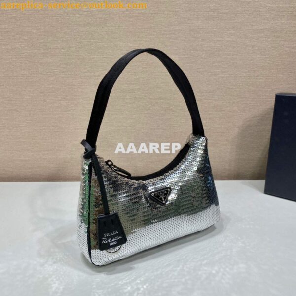 Replica Prada 1NE515 Re-Edition 2000 Re-Nylon mini-bag Silver 3