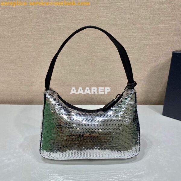 Replica Prada 1NE515 Re-Edition 2000 Re-Nylon mini-bag Silver 4