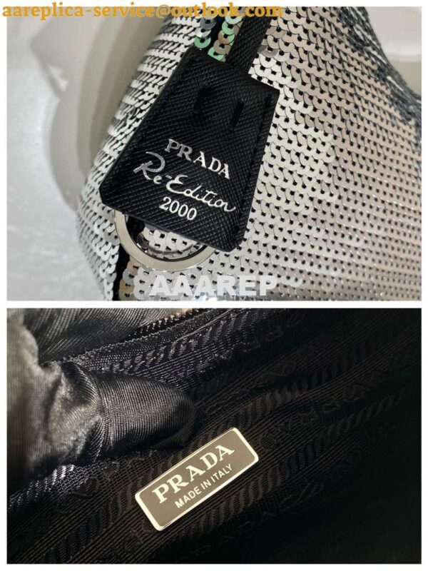 Replica Prada 1NE515 Re-Edition 2000 Re-Nylon mini-bag Silver 9