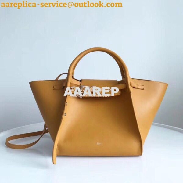 Replica Celine Big Bag With Long Strap In Smooth Calfskin Yellow 18331 3