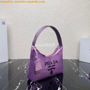 Replica Prada 1NE515 Re-Edition 2000 sequined Re-Nylon mini-bag Purple 2