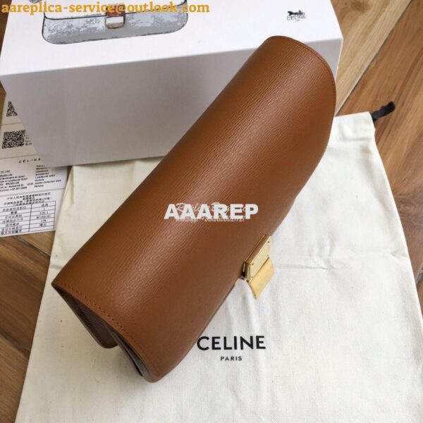 Replica Celine Classic Box Bag in Calfskin with Cork Effect Brown 5