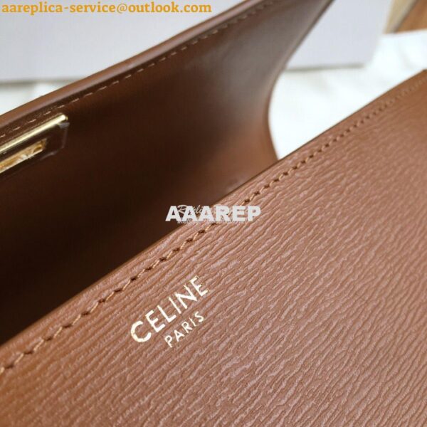 Replica Celine Classic Box Bag in Calfskin with Cork Effect Brown 9