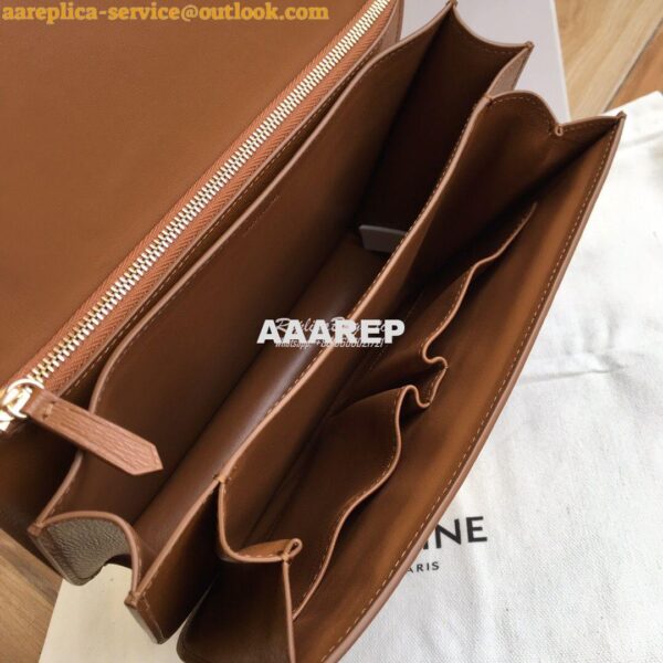 Replica Celine Classic Box Bag in Calfskin with Cork Effect Brown 10