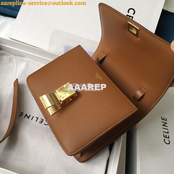 Replica Celine Classic Box Bag in Calfskin with Cork Effect Brown 14