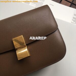 Replica Celine Classic Box Bag in Calfskin with Cork Effect Camel 2