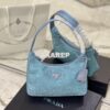 Replica Prada Satin Mini-Bag with Artificial Crystals 1NE515 Platinum 2