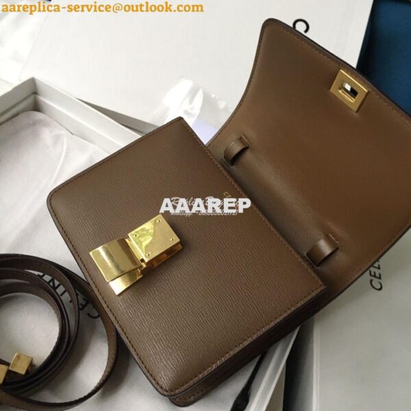 Replica Celine Classic Box Bag in Calfskin with Cork Effect Camel 14