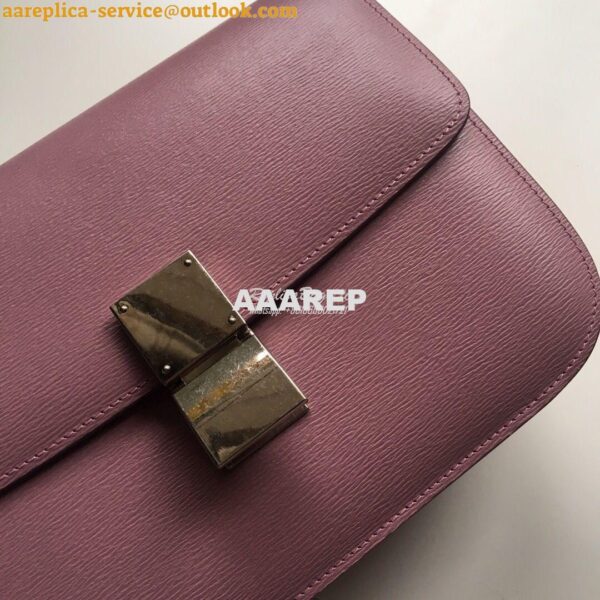 Replica Celine Classic Box Bag in Calfskin with Cork Effect Dusty Pink 4