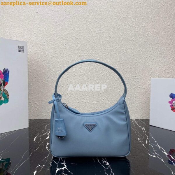 Replica Prada 1NE515 Re-Nylon Re-Edition 2000 mini-bag Blue 10